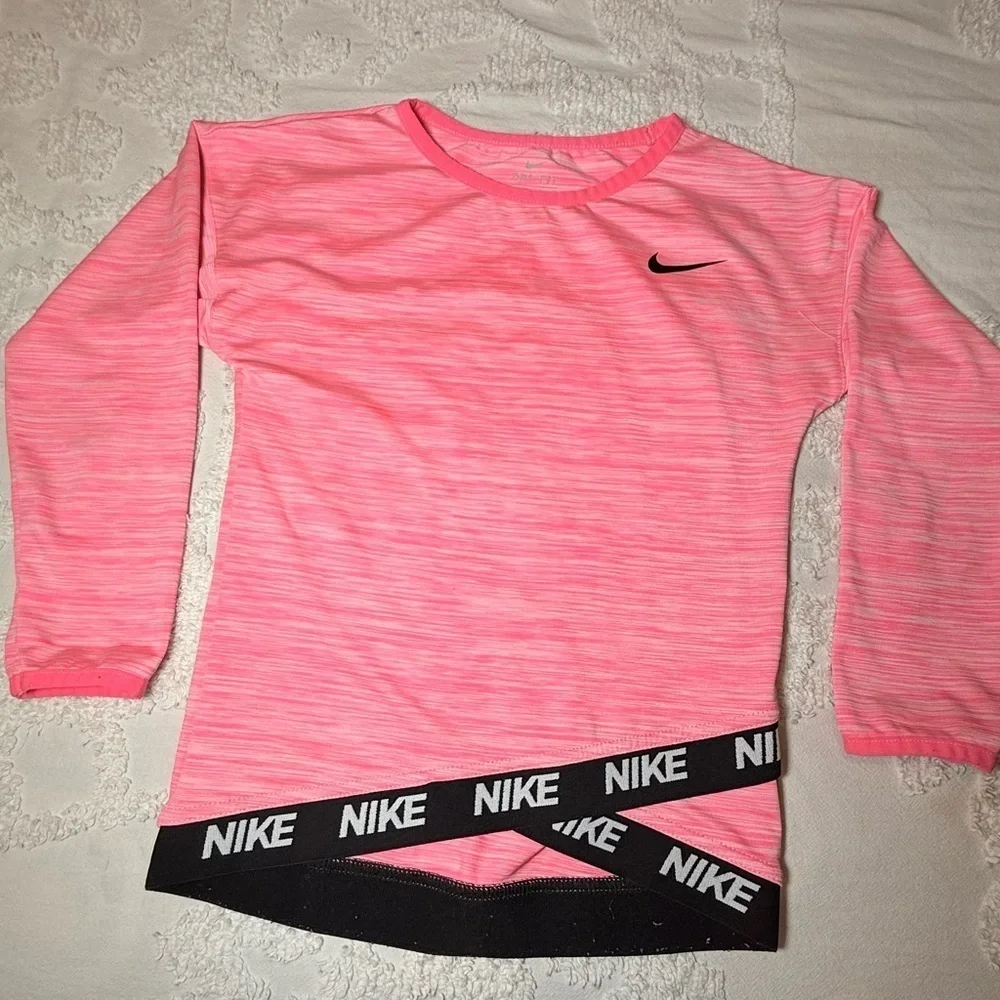 Nike Kids Bright Pink Long Sleeve Tee